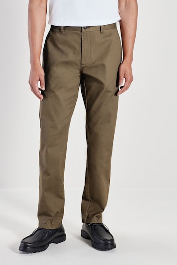 Stone Straight Fit Stretch Printed Soft Touch Chino Trousers