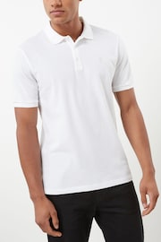 White Regular Fit Short Sleeve Pique Polo Shirt - Image 1 of 8