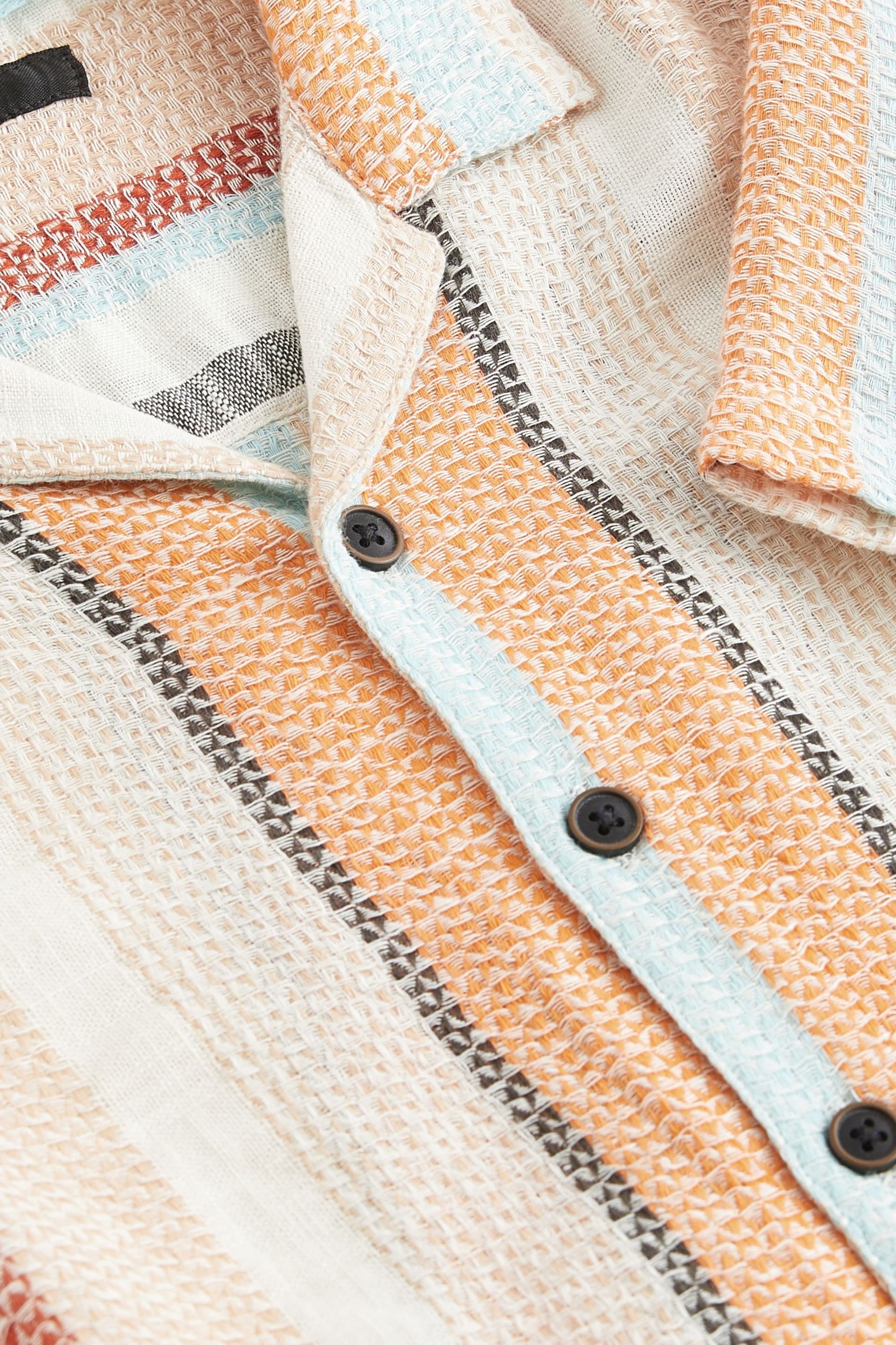 Multi Short Sleeves Textured Stripe Shirt (3-16yrs) - Image 3 of 3