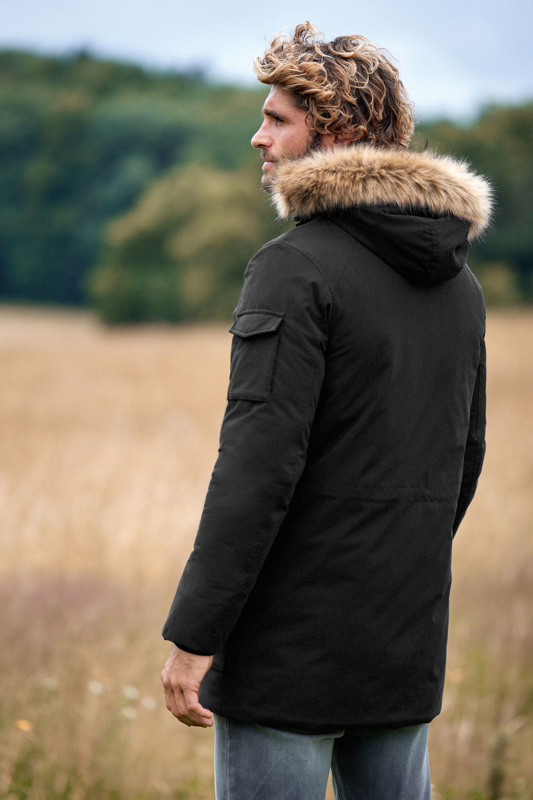 Mens parka coats cheap with fur hood cheap