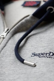 Superdry Grey/White Essential Baseball Zip Hoodie - Image 8 of 8