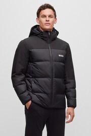 BOSS Black Water Repellent Hooded Down Puffer Jacket - Image 1 of 5