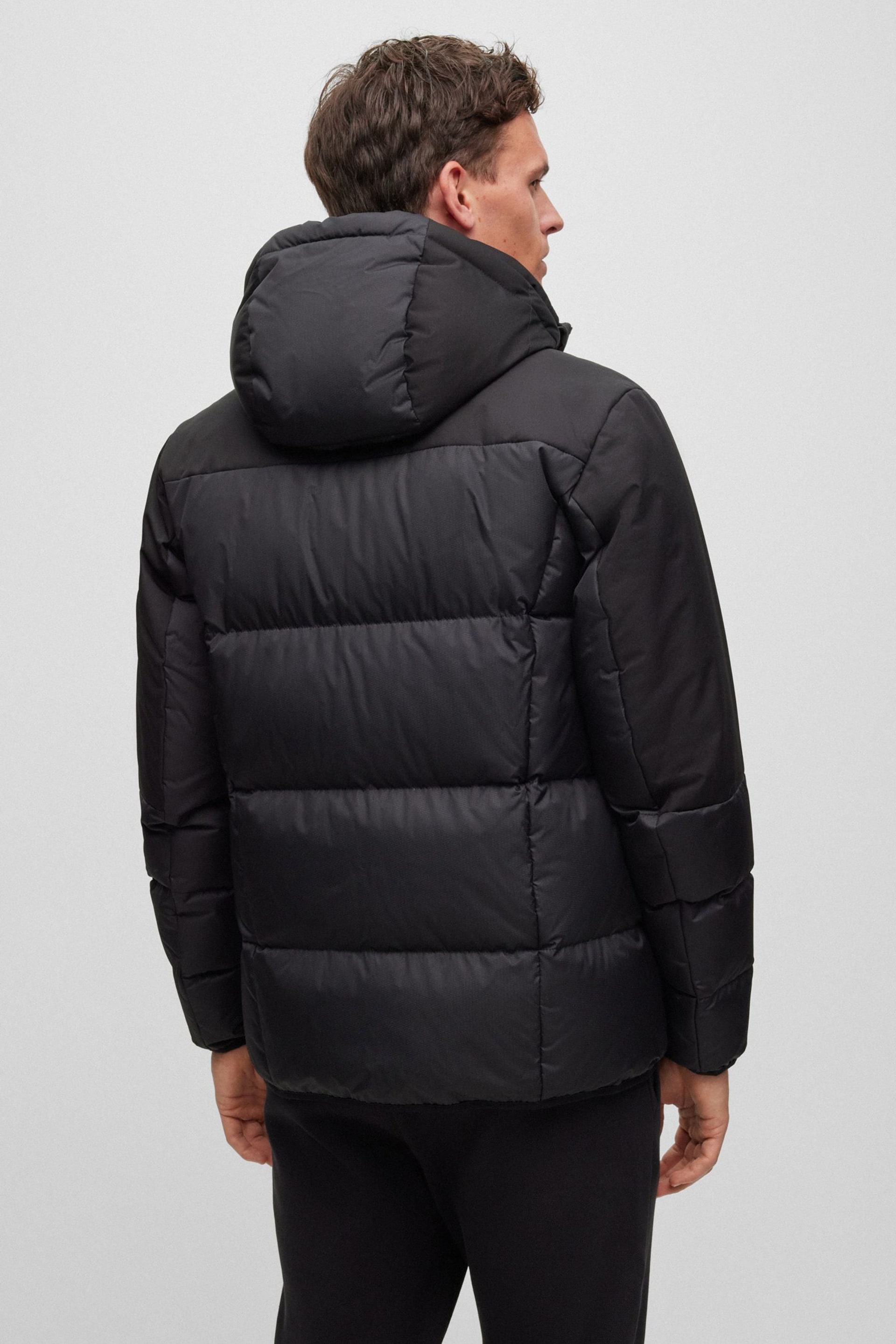 BOSS Black Water Repellent Hooded Down Puffer Jacket - Image 2 of 5