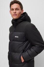 BOSS Black Water Repellent Hooded Down Puffer Jacket - Image 3 of 5