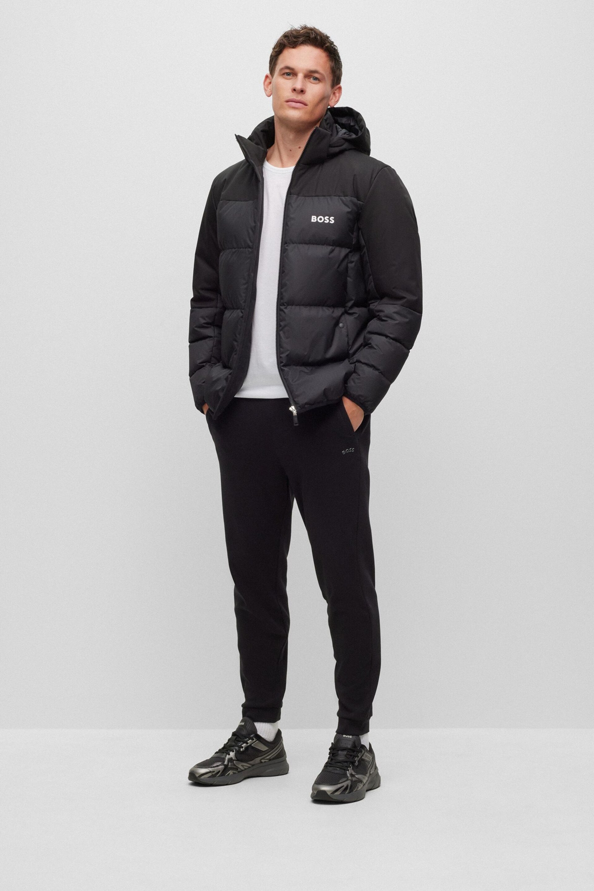 BOSS Black Water Repellent Hooded Down Puffer Jacket - Image 4 of 5