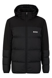 BOSS Black Water Repellent Hooded Down Puffer Jacket - Image 5 of 5