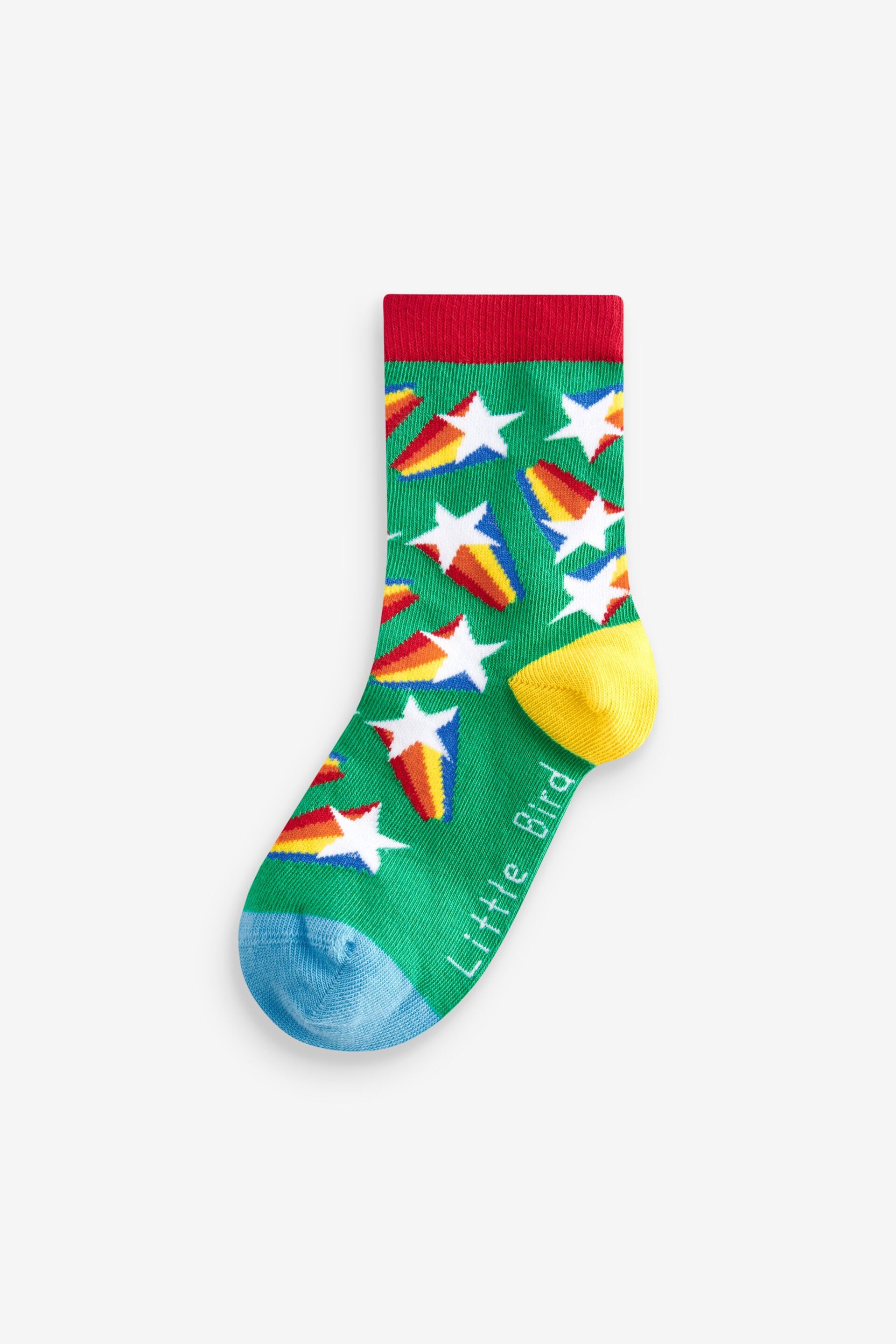 Little Bird by Jools Oliver Multi Star and Checkerboard Socks 5 Pack - Image 6 of 11