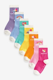 Little Bird by Jools Oliver Multi Pastel Rainbow Days of the Week Socks 7 Pack - Image 1 of 7