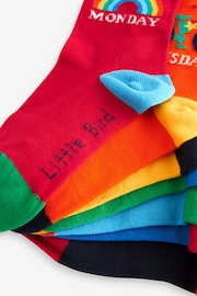 Little Bird by Jools Oliver Multi Bright Rainbow Days of the Week Socks 7 Pack - Image 10 of 10