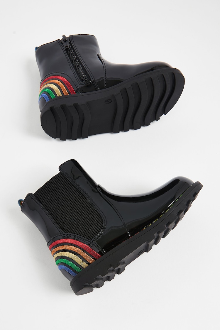 Little Bird by Jools Oliver Black Rainbow Chelsea Boots - Image 2 of 5