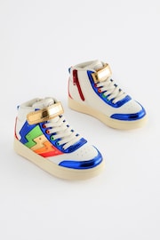 Little Bird by Jools Oliver Multi Metallic Rainbow Hi-Top Trainers - Image 1 of 6