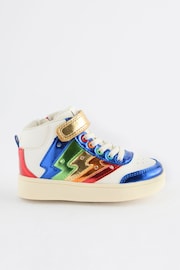 Little Bird by Jools Oliver Multi Metallic Rainbow Hi-Top Trainers - Image 3 of 6