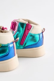 Little Bird by Jools Oliver Multi Metallic Rainbow Hi-Top Trainers - Image 6 of 7