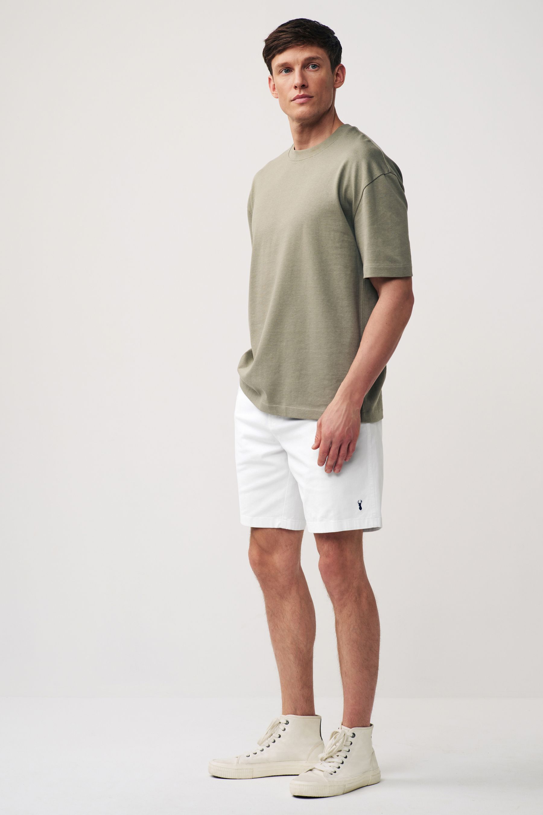 Buy White Elasticated Waist Chino Shorts from the Next UK online shop