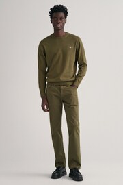 GANT Green Classic Cotton Crew Neck Jumper - Image 3 of 5