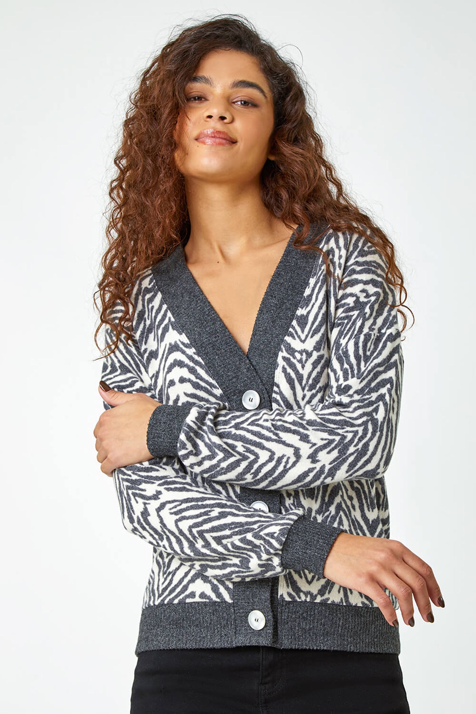 Animal print top cardigan next
