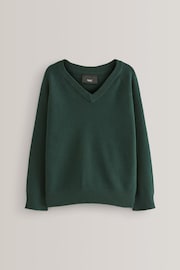 Green Knitted V-Neck School Jumper (3-18yrs) - Image 1 of 6