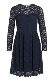 VILA Blue Long Sleeve Lace Dress - Image 5 of 5