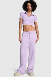 Victoria's Secret PINK Pastel Lilac Purple Wide Leg Fleece Jogger - Image 3 of 4