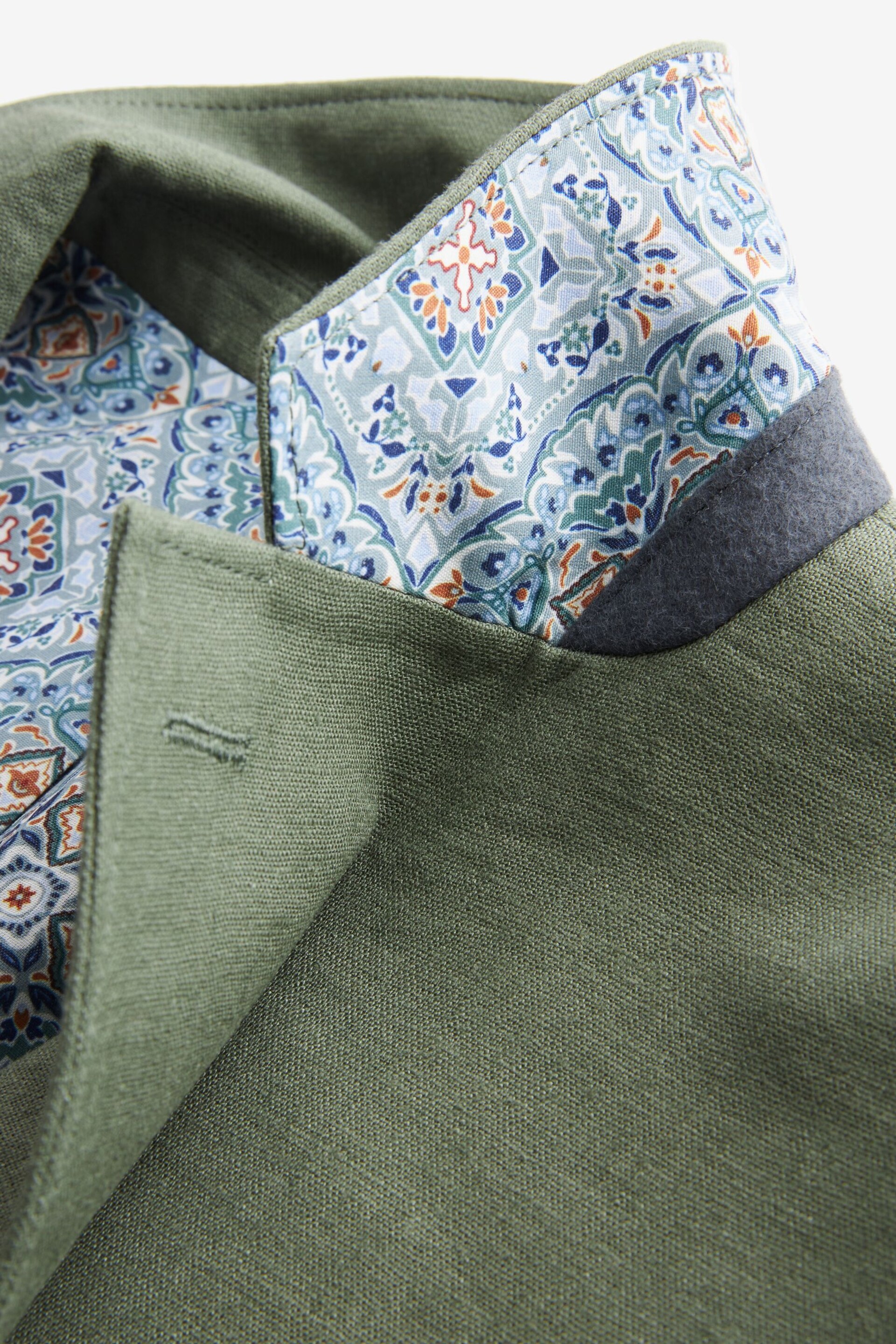 Sage Green Slim Linen Blend Blazer - Image 11 of 12