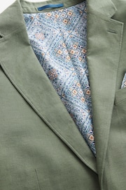 Sage Green Slim Linen Blend Blazer - Image 8 of 12