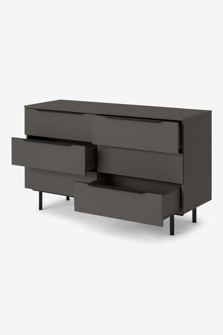 MADE.COM Graphite Grey Damien Walnut Effect Wide Chest of Drawers - Image 2 of 7