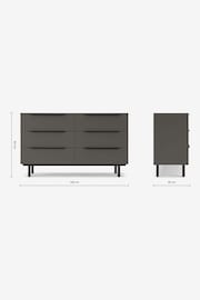 MADE.COM Graphite Grey Damien Walnut Effect Wide Chest of Drawers - Image 3 of 7