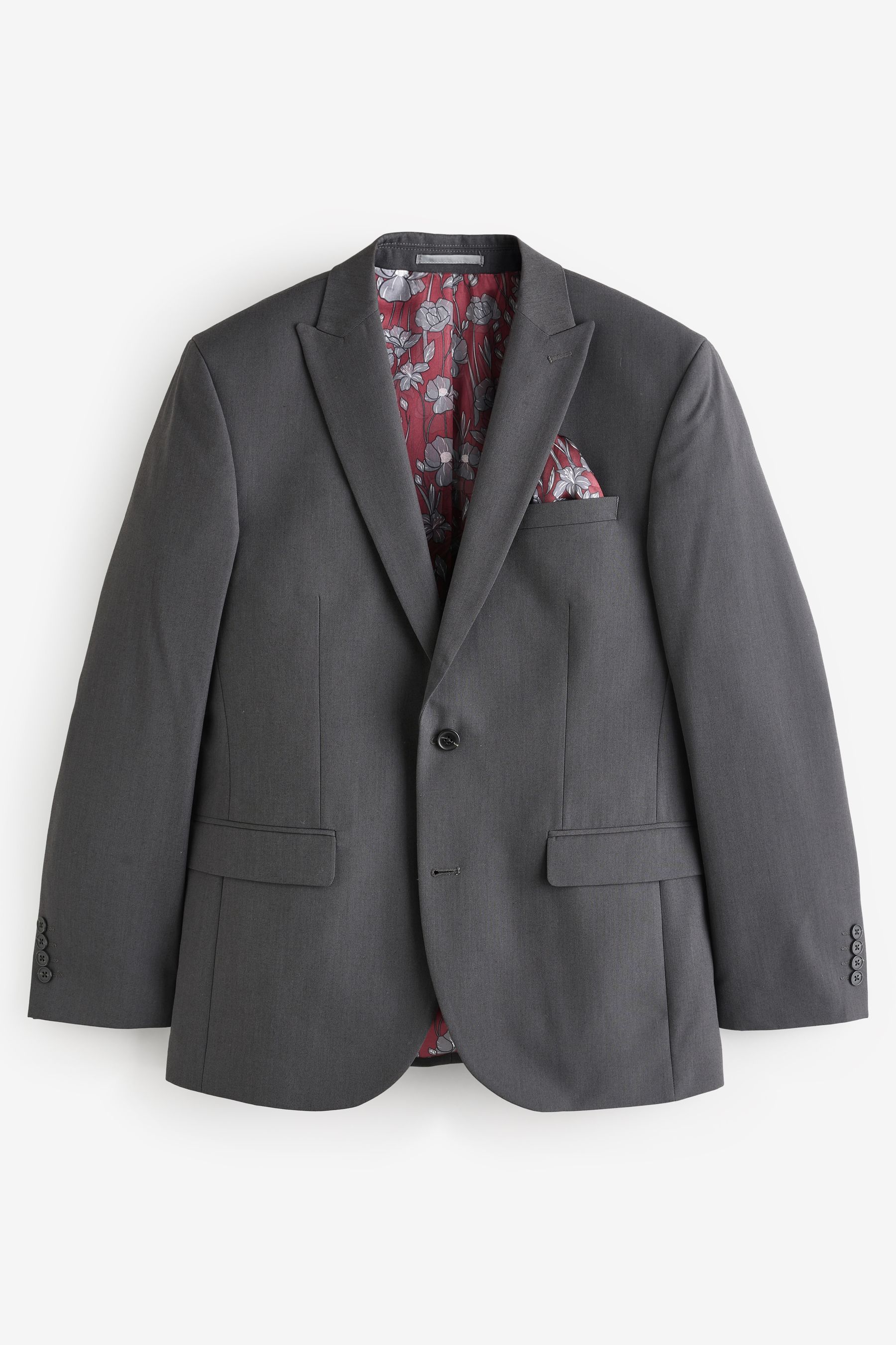 Buy Charcoal Grey Regular Fit Two Button Suit Jacket from