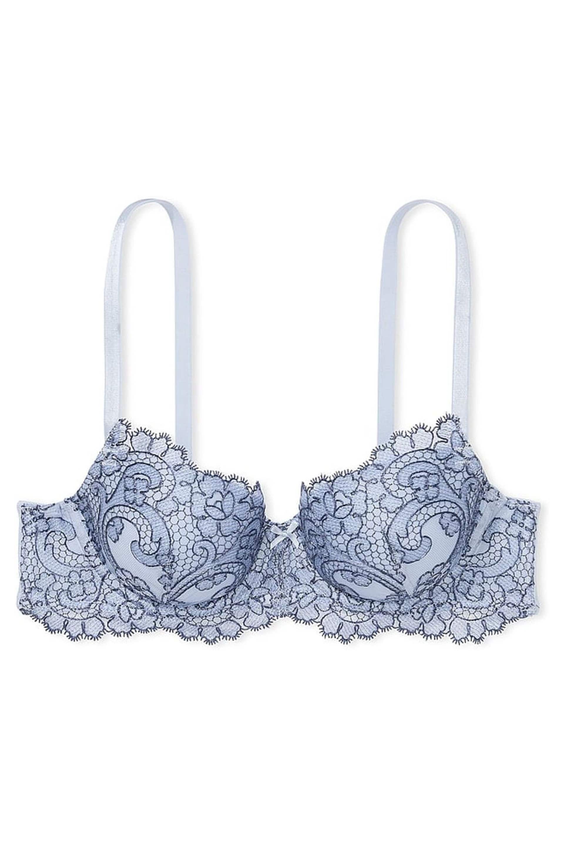 Victoria's Secret Blue Faded Denim Lightly Lined Demi Boho Floral Bra - Image 2 of 2