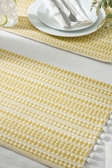 Set of 2 Yellow Geo Fabric Placemats