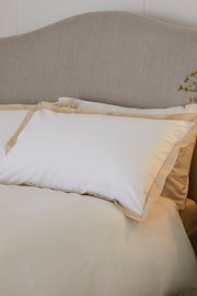 Set of 2 White/Natural Cotton Rich Pillowcases - Image 1 of 2