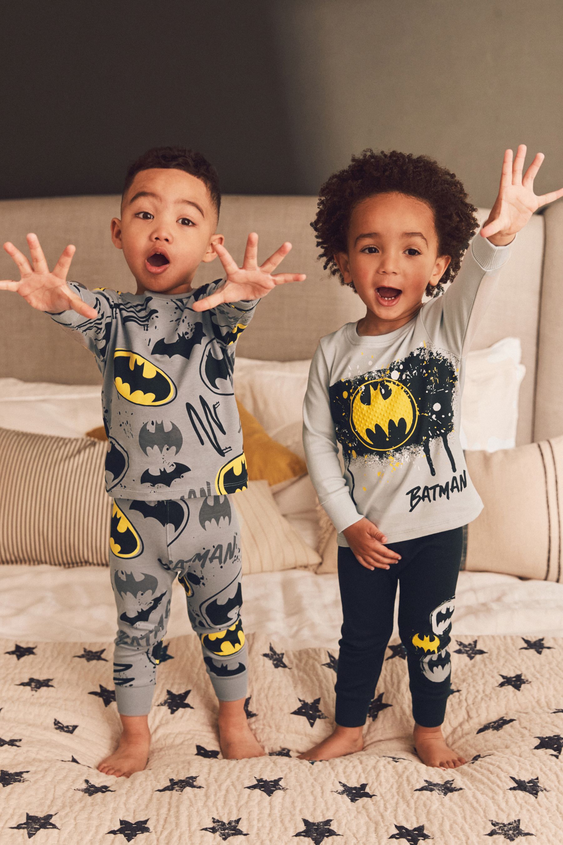 Buy Batman Yellow Black Snuggle 100 Cotton Pyjamas 2 Pack 12mths 10yrs from the Next UK online shop