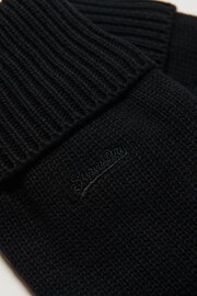 Superdry Black Knitted Logo Gloves - Image 3 of 3