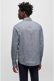 BOSS Blue Yarn Detail Long Sleeve Shirt - Image 2 of 6