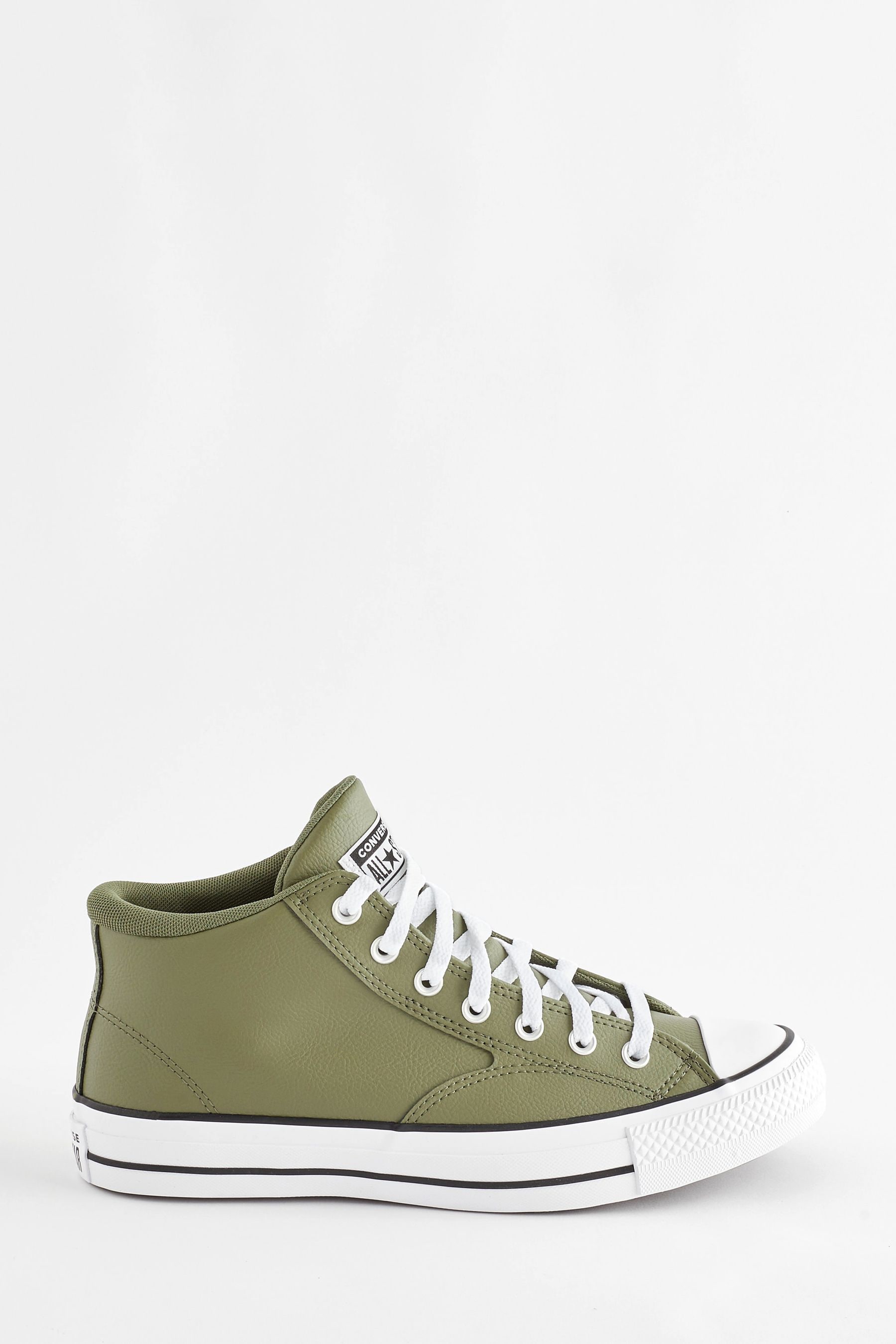 Buy Converse Green Mid Malden Street Leather Trainers from Next Luxembourg