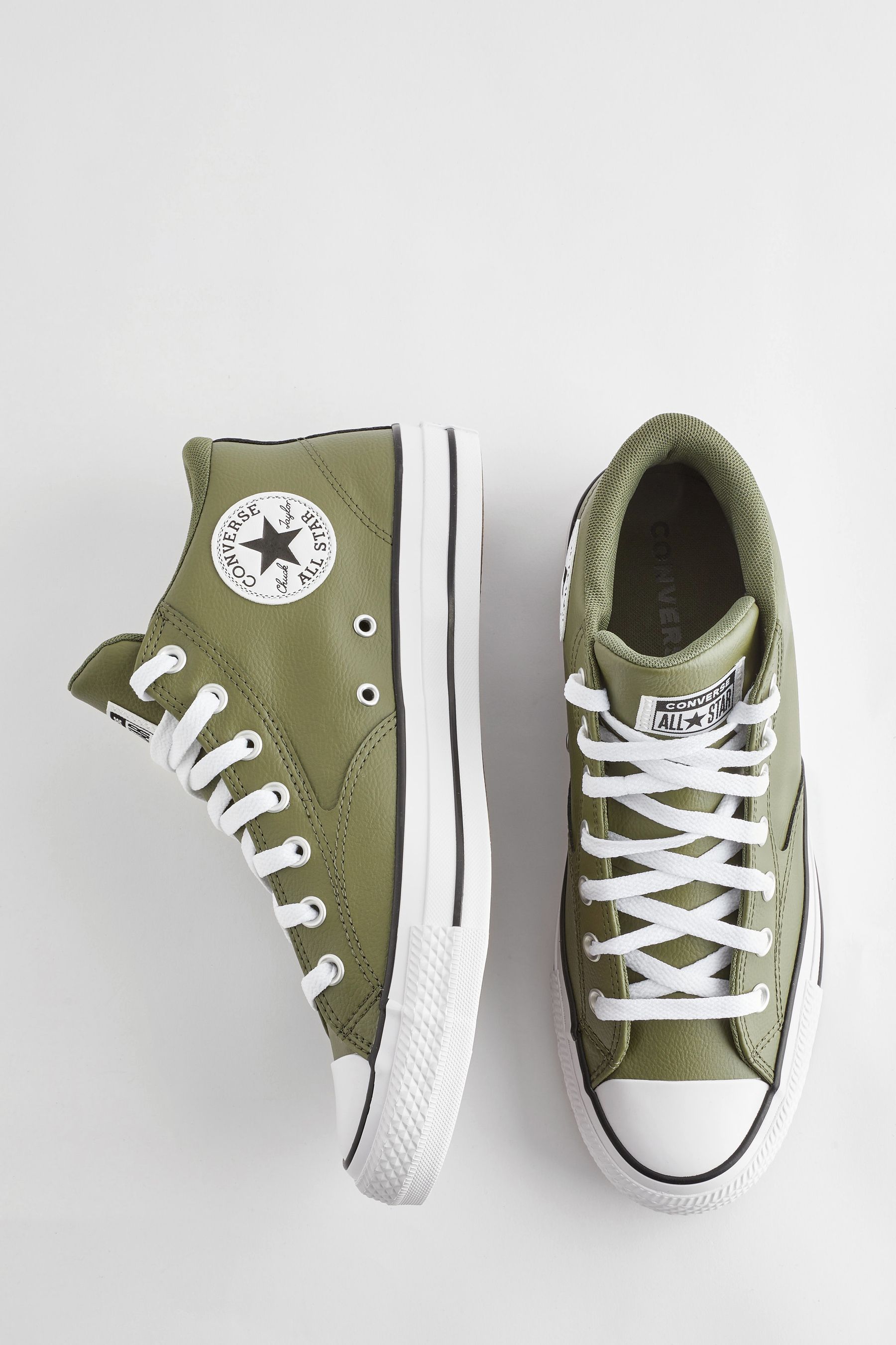 Green leather converse shoes outlet
