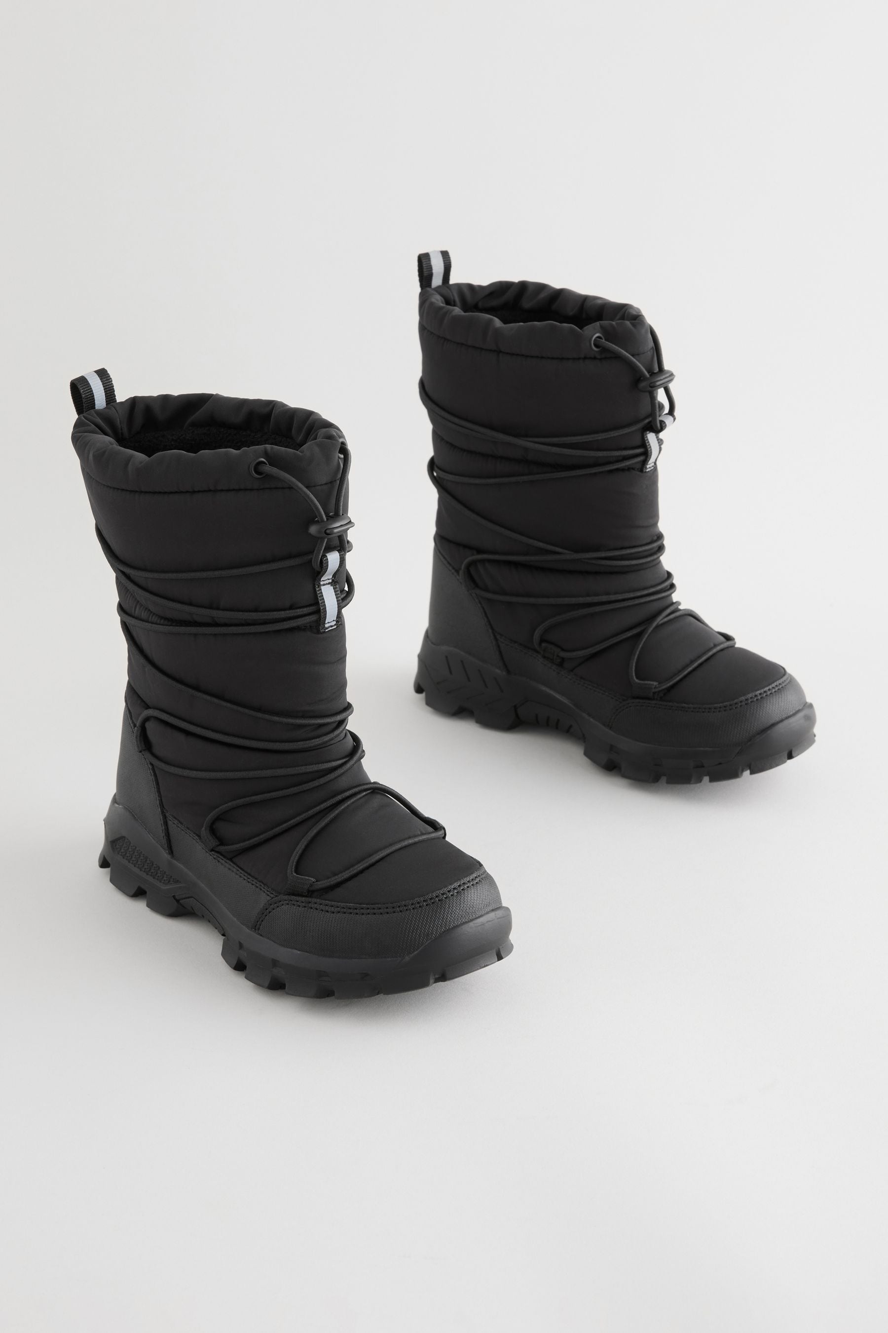 Buy Black Waterproof Bungee Cord Snow Boots from Next Luxembourg