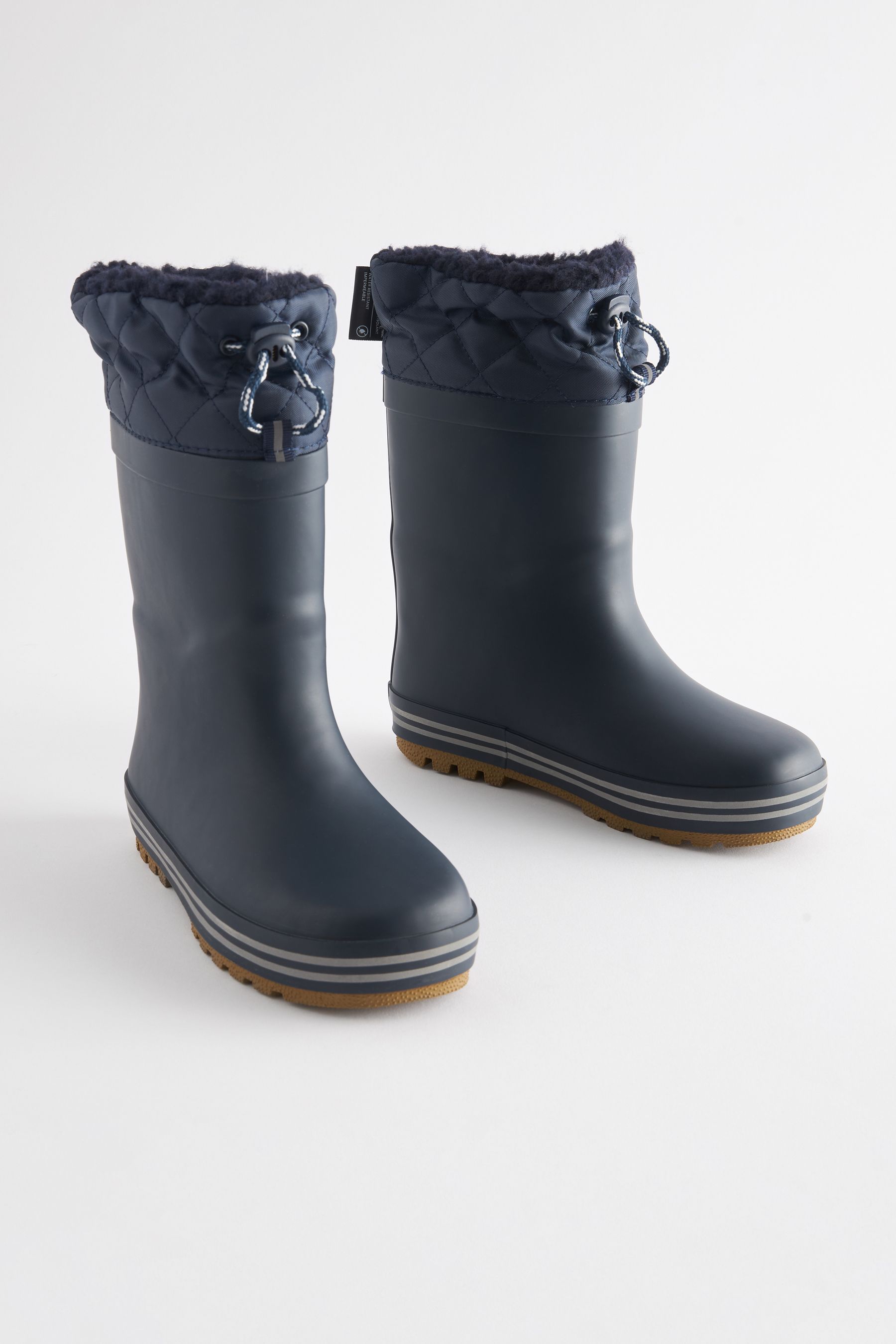 Navy Blue Cuff Wellies