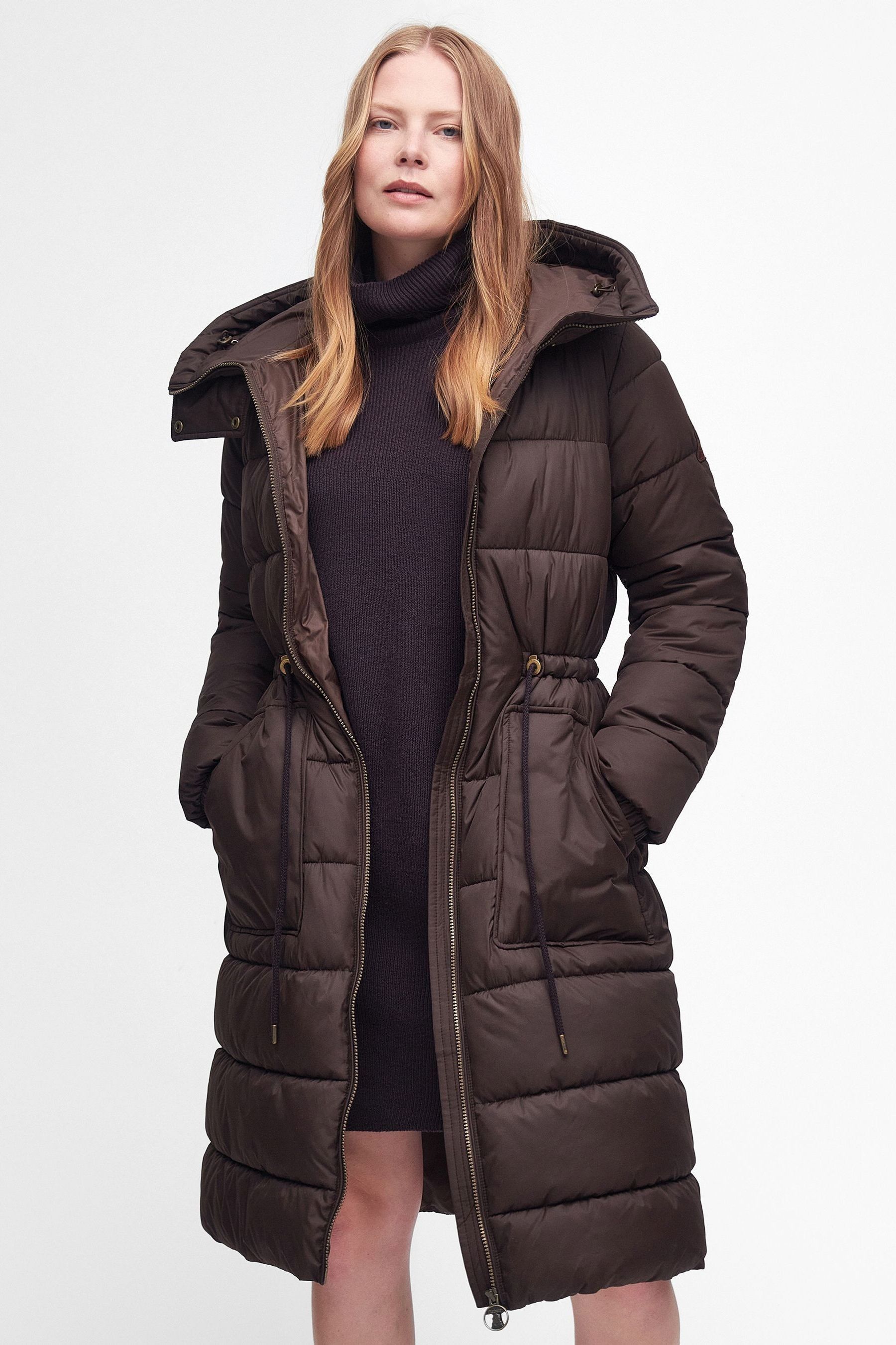 Barbour foreshore baffle clearance quilted hooded coat