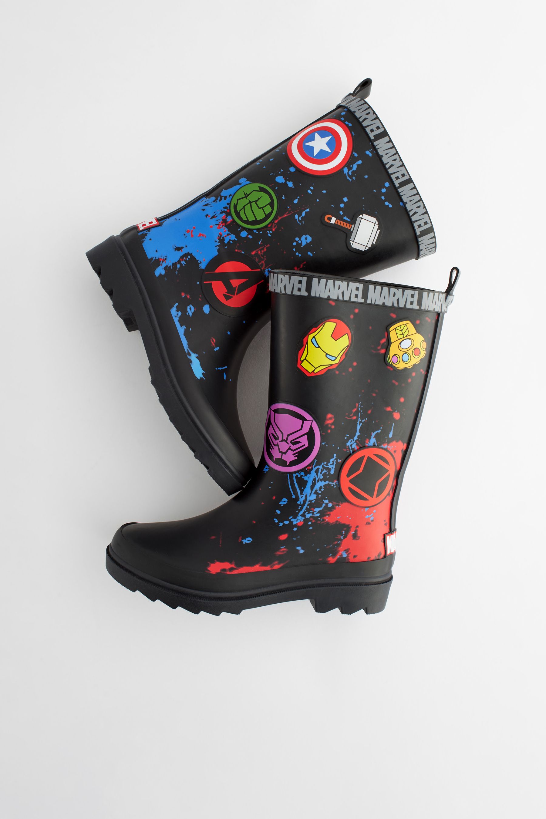 Buy Black Marvel Wellies from Next Luxembourg