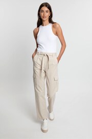 Threadbare Natural Cargo Utility Straight Leg Belted Trousers - Image 3 of 4