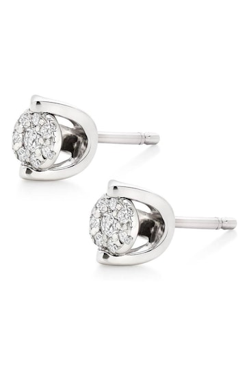 Beaverbrooks 9ct White Gold Diamond Stud Earrings