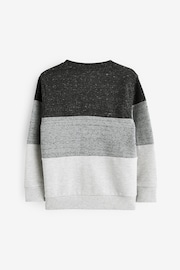 Grey/Charcoal Colourblock Crew Neck Sweatshirt (3-16yrs) - Image 2 of 3