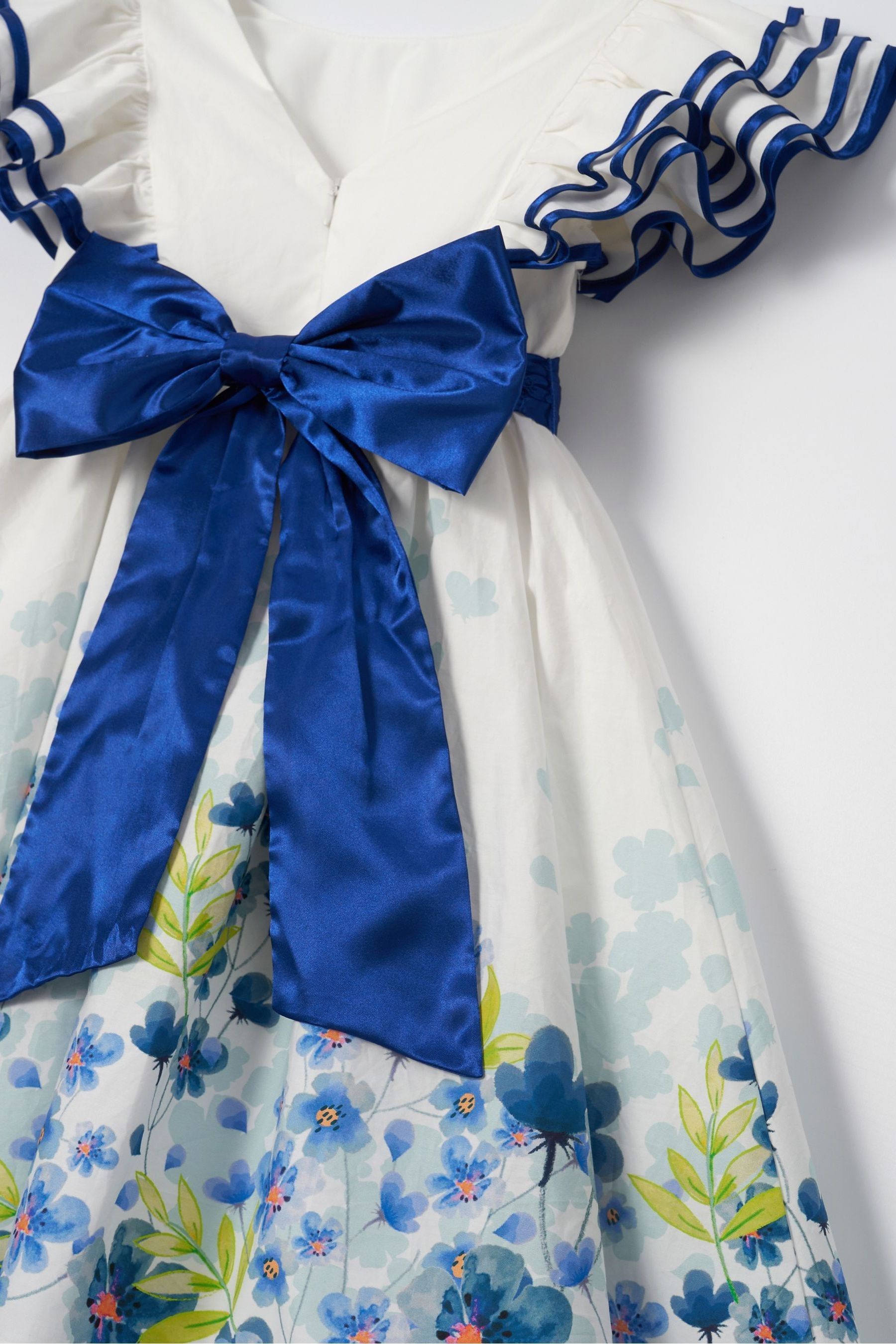 Buy Angel Rocket Emillie Border Print Tie Sash White Dress from