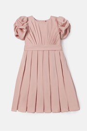 Angel & Rocket Blush Pink Portia Pleated Bodice Bow Dress - Image 7 of 9