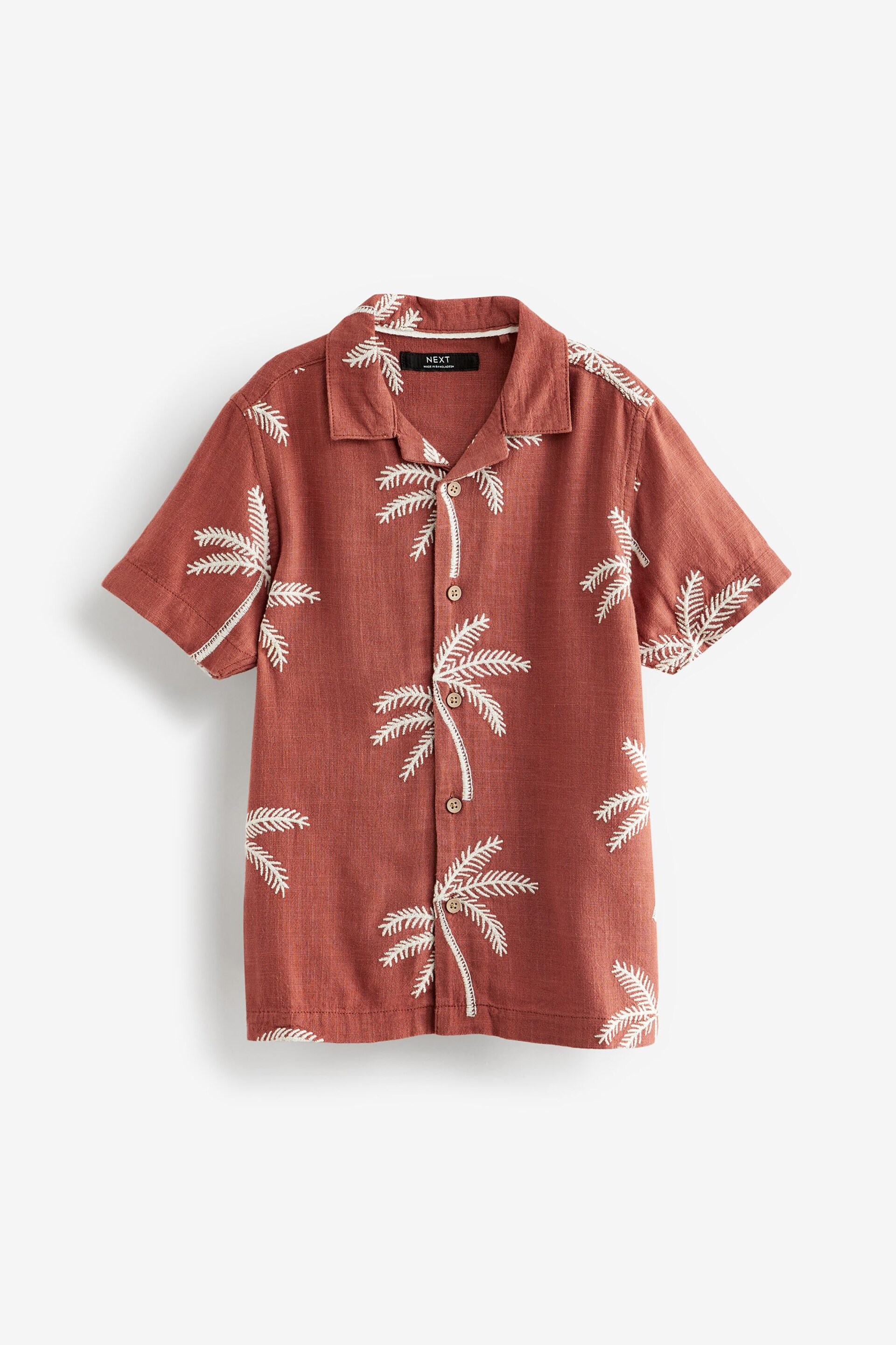 Orange Short Sleeve Embroidered Shirt (3-16yrs) - Image 3 of 5
