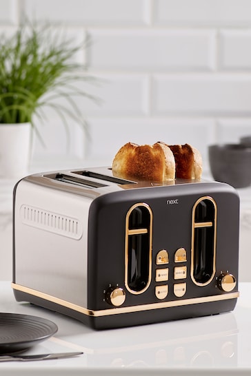 Black/Copper Electric 4 Slice Toaster