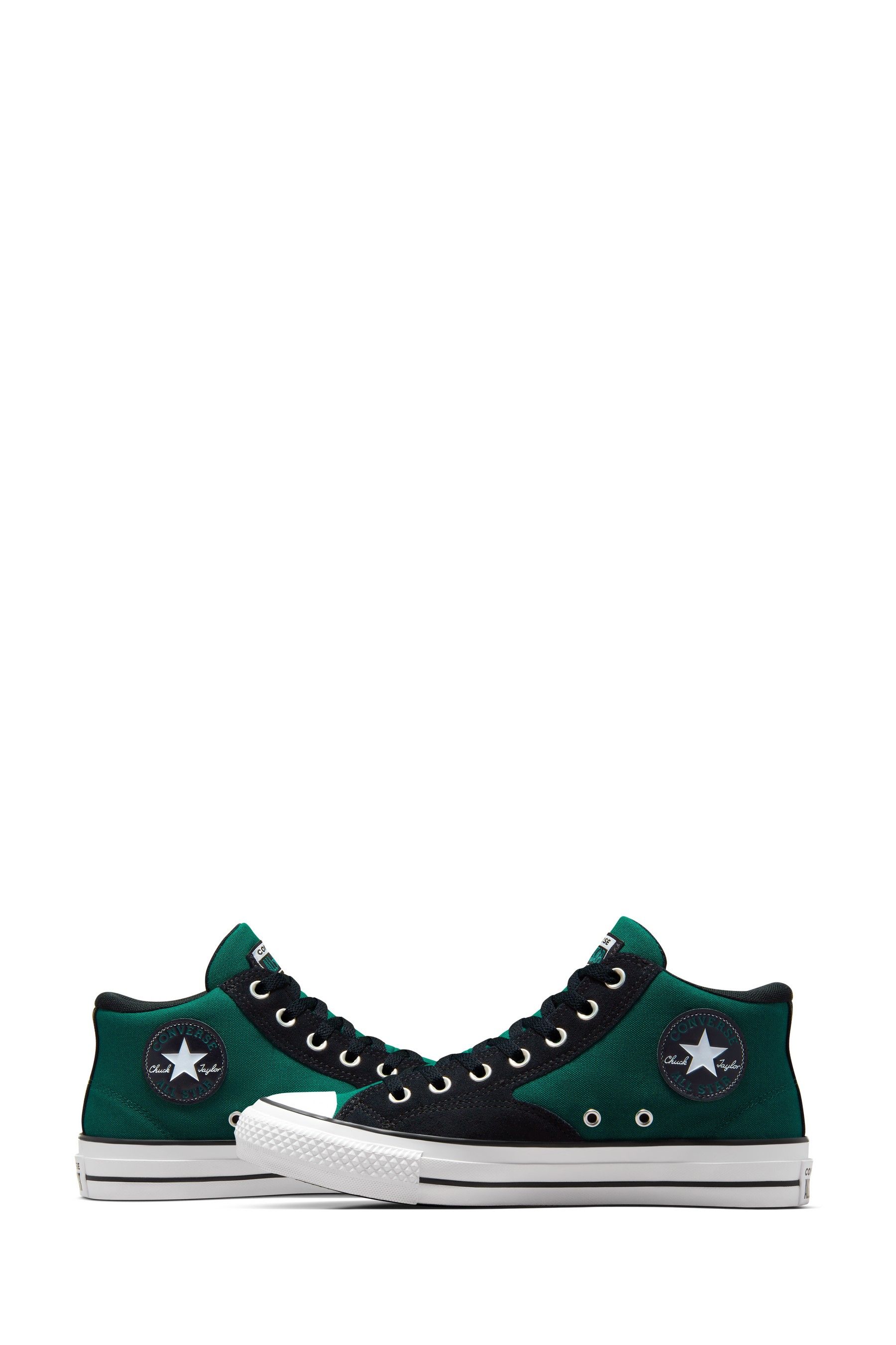 Buy Converse Green Black Mid Malden Street Leather Trainers from Next Luxembourg
