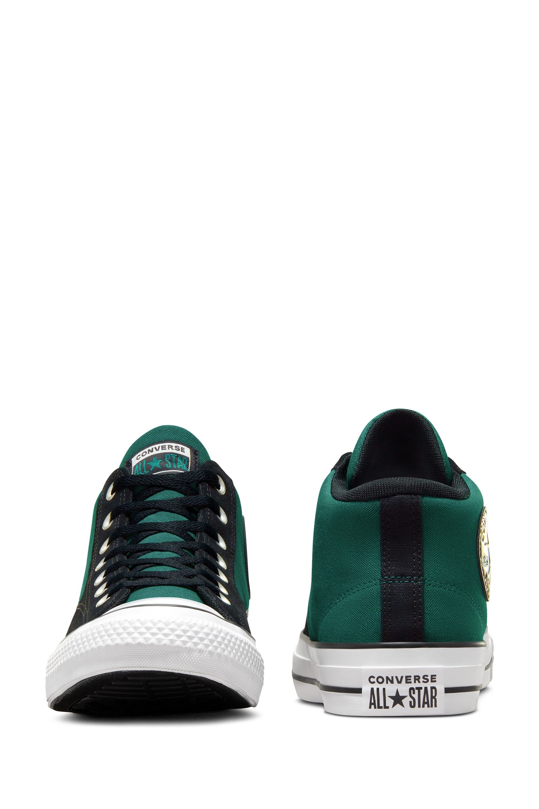 Buy Converse Green Black Mid Malden Street Leather Trainers from Next Luxembourg