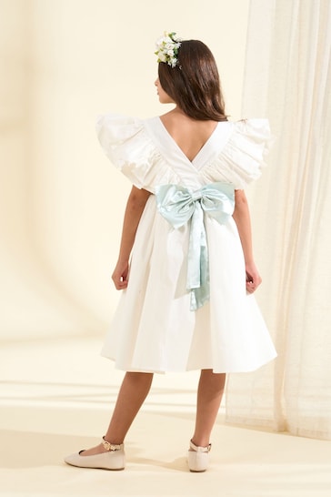 Angel & Rocket Sylvie Taffeta Ruffle Bow Dress